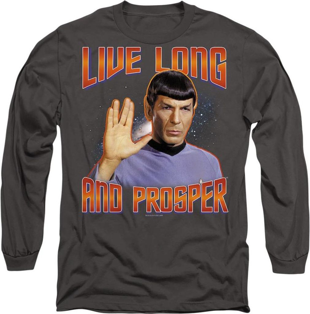 Star Trek: The Original Series - "Live Long and Prosper" T-Shirt für Herren/Damen Uni TV9424 (M) (Holzkohle)
