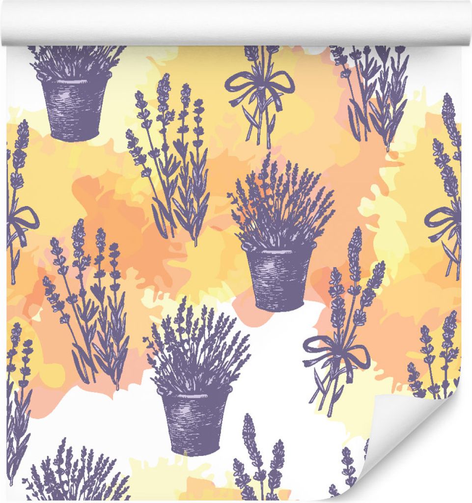 10m VLIES TAPETE Rolle Blumen Lavendel Blätter Natur Pflanzen XXL