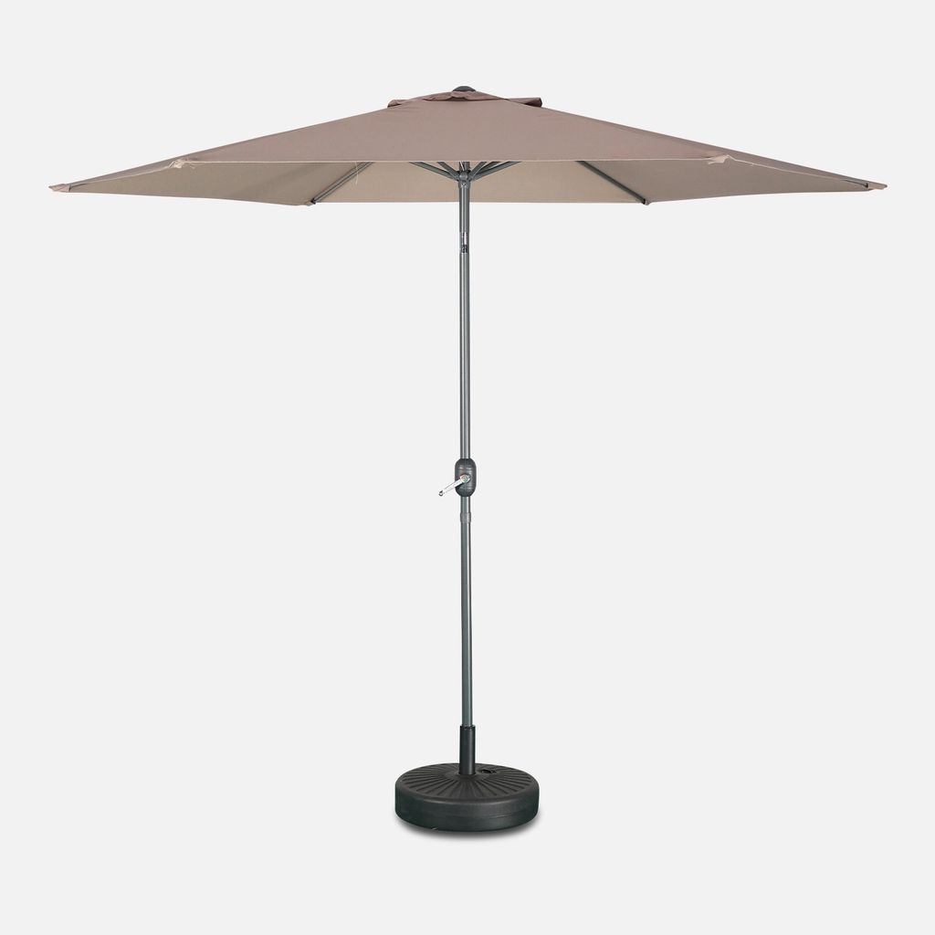 sweeek - Gerader runder Sonnenschirm Ø3m - Taupe Produktbild 