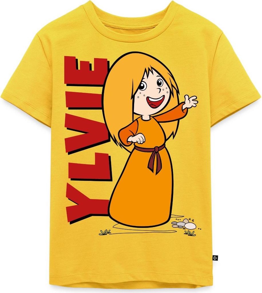 Spreadshirt Wickie Und Die Starken Männer Ylvie Kinder Premium T-Shirt, 134/140 (8 Jahre), Sonnengelb