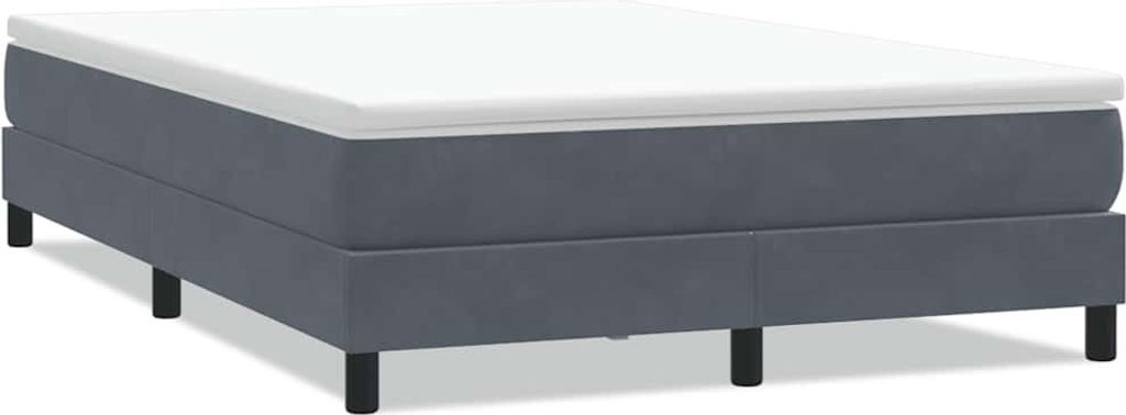 Boxspringbett ohne Matratze Dunkelgrau 140x210 cm Samt
