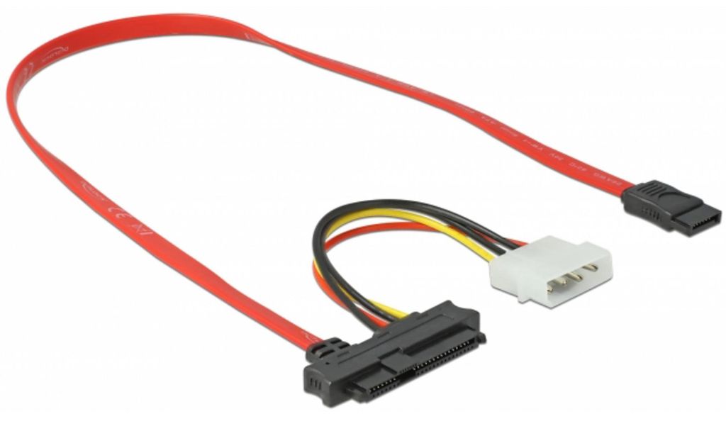 DeLOCK SAS SFF-8482+PW>1x SATA 7Pin 0,5m 82219 - DeLOCK 82219 - (PC Zubehoer / Kabel / Adapter)