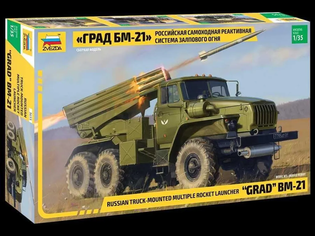 Zvezda BM-21 Grad 1:35 Maquette Haute Précision Système d'Artillerie