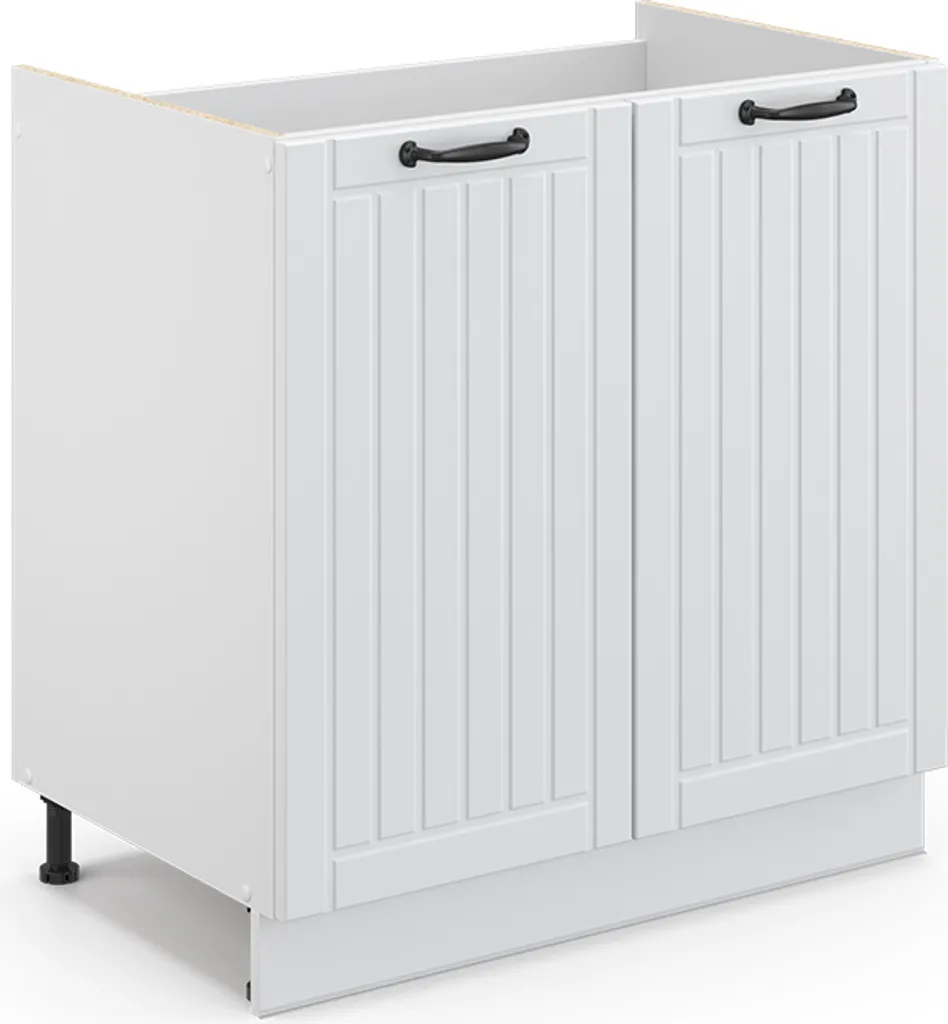 Vicco mobile lavello cucina Fame-Line, 80 cm senza piano di lavoro, Bianco casa di campagna/Bianco