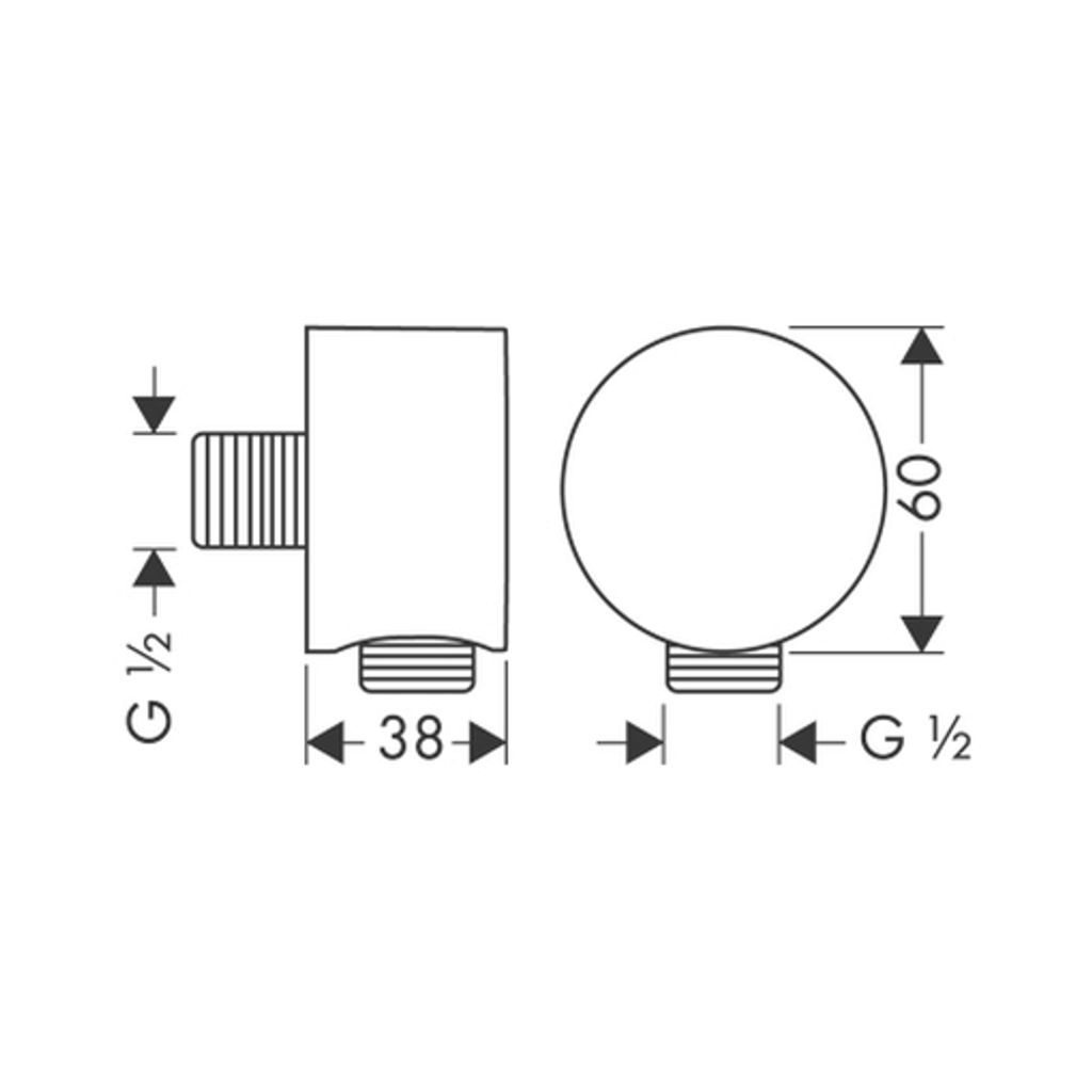 hansgrohe AXOR Starck FixFit Schlauchanschluss round, 27451800