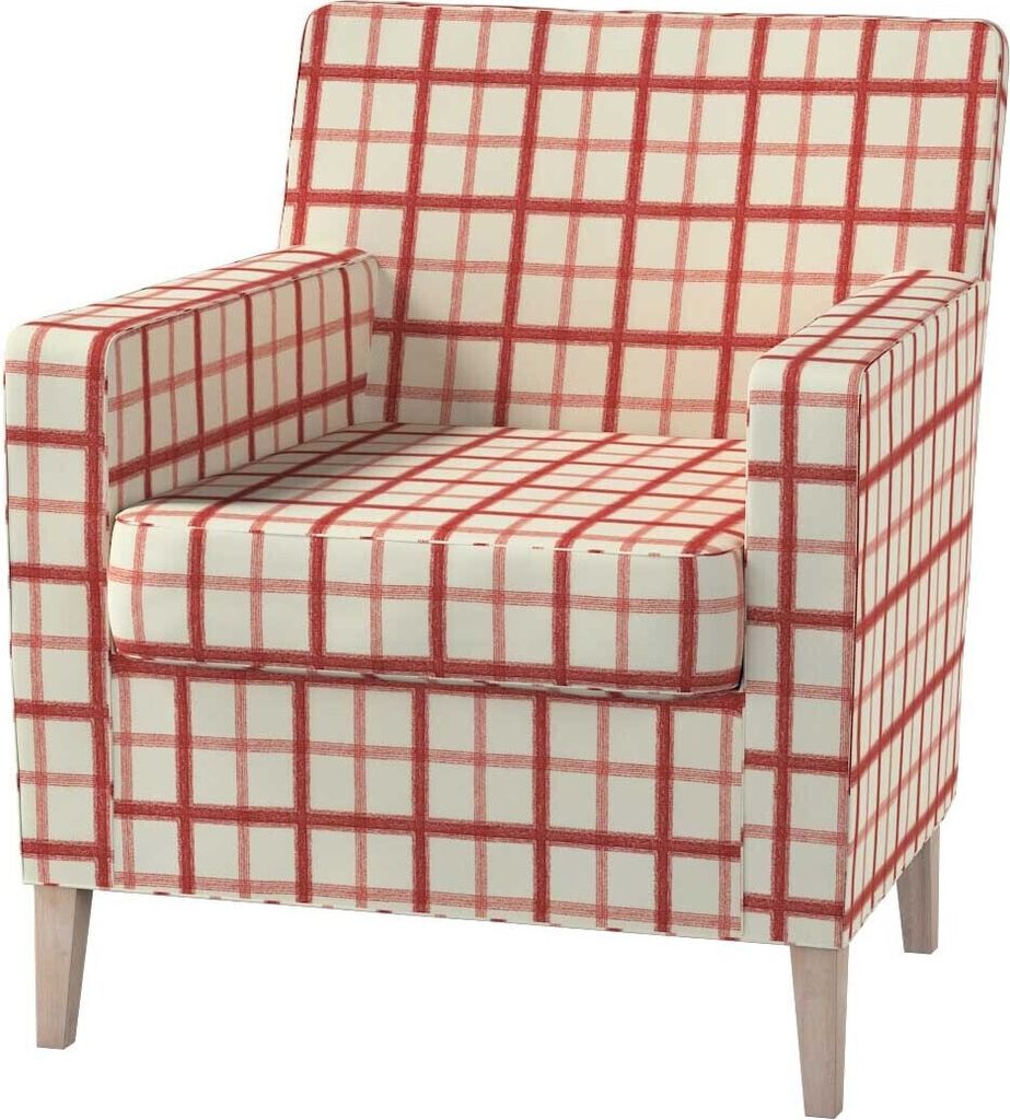 Dekoria Bezug für Karlstad Sessel (hoch), rot-creme, Sesselhusse, Karlstad Sessel (hoch)