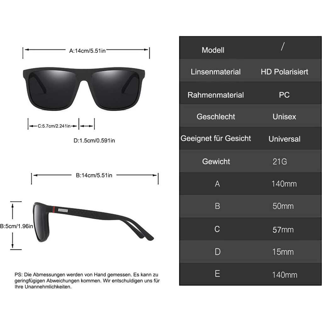 OKWISH Sonnenbrille herren polarisiert,Sonnenbrille damen Produktbild 6