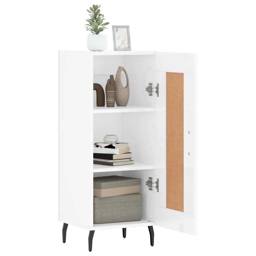Mobiletto Credenza Bianca Lucida 34,5x34x90 cm Salvaspazio - 4