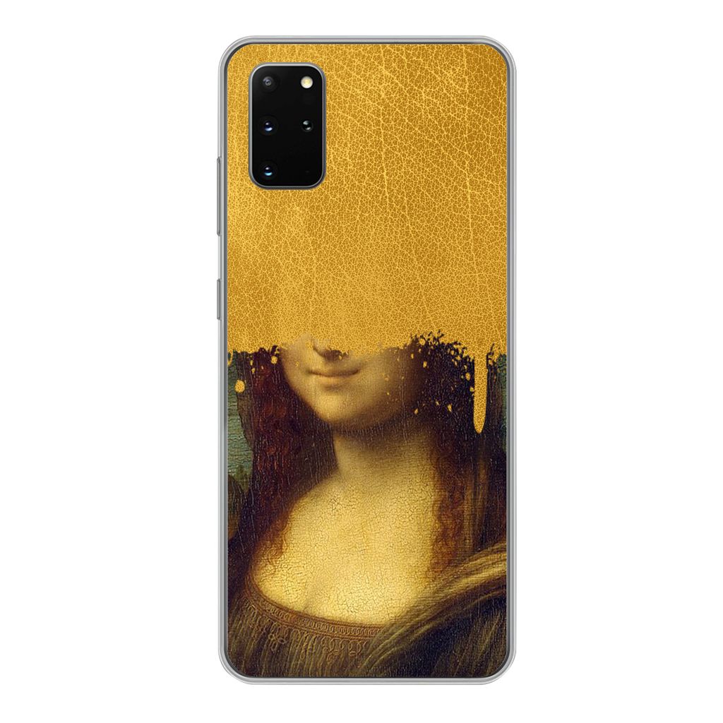 MuchoWow Handyhülle Schutzhülle Hülle für Samsung Galaxy S20 Plus Mona Lisa - Da Vinci - Gold Silikon Softcase Handy Hülle - Hartschale