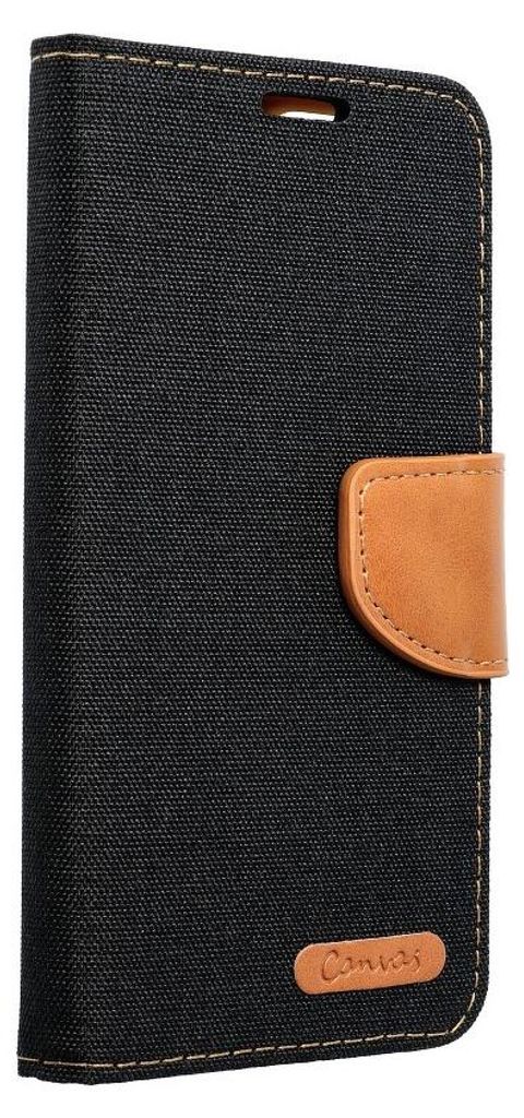 Elegante Buch-Tasche Hülle Fancy CanvasBook-Style Kartenfächer Wallet Schale kompatibel mit Xiaomi Redmi 10 Schwarz
