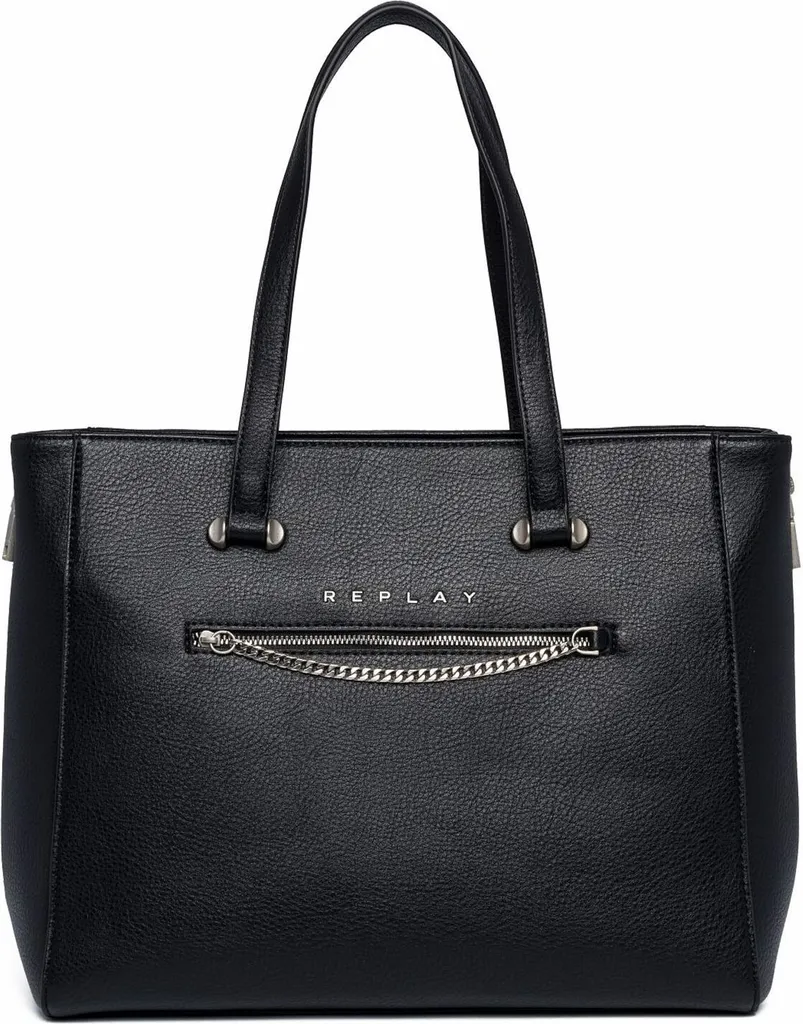 Sac à Main Fourre-tout Noir REPLAY - Grand Volume Style Shopper Chic