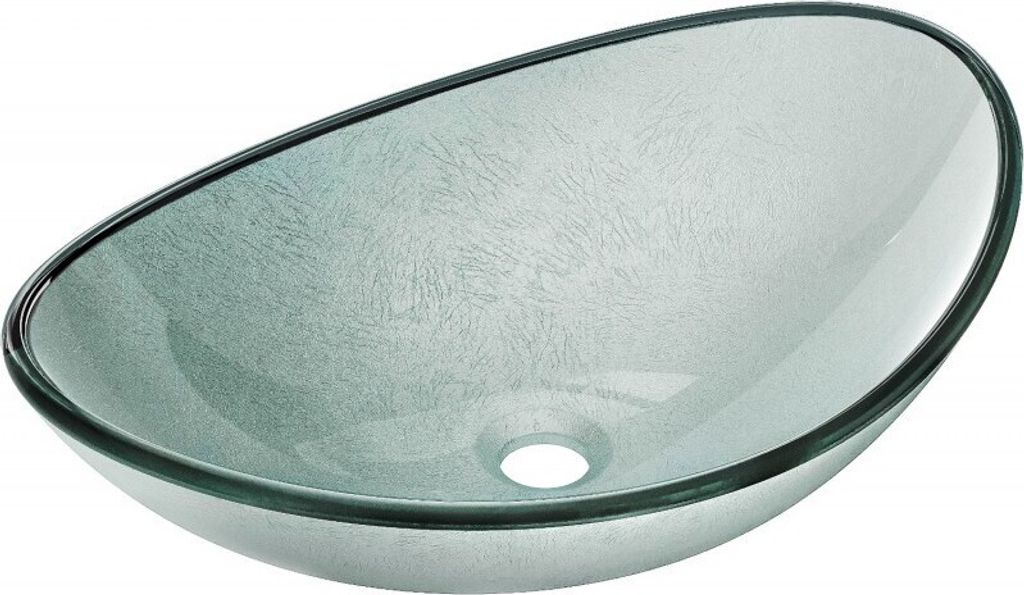 Mexen Sonia Aufsatzwaschbecken aus Glas 54 x 37 cm, Silber - 24145411