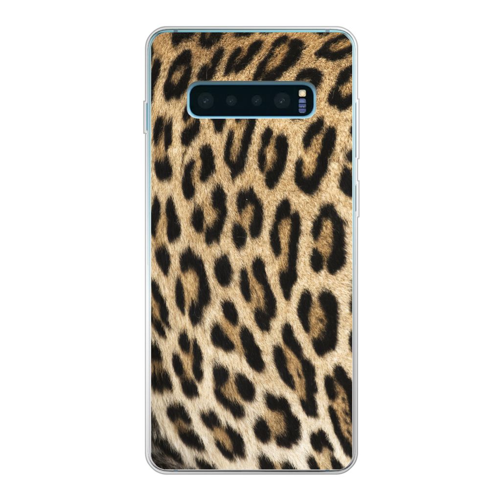 MuchoWow Handyhülle Schutzhülle Hülle für Samsung Galaxy S10 Plus Panther-Schacht Silikon Softcase Handy Hülle - Schutzhülle