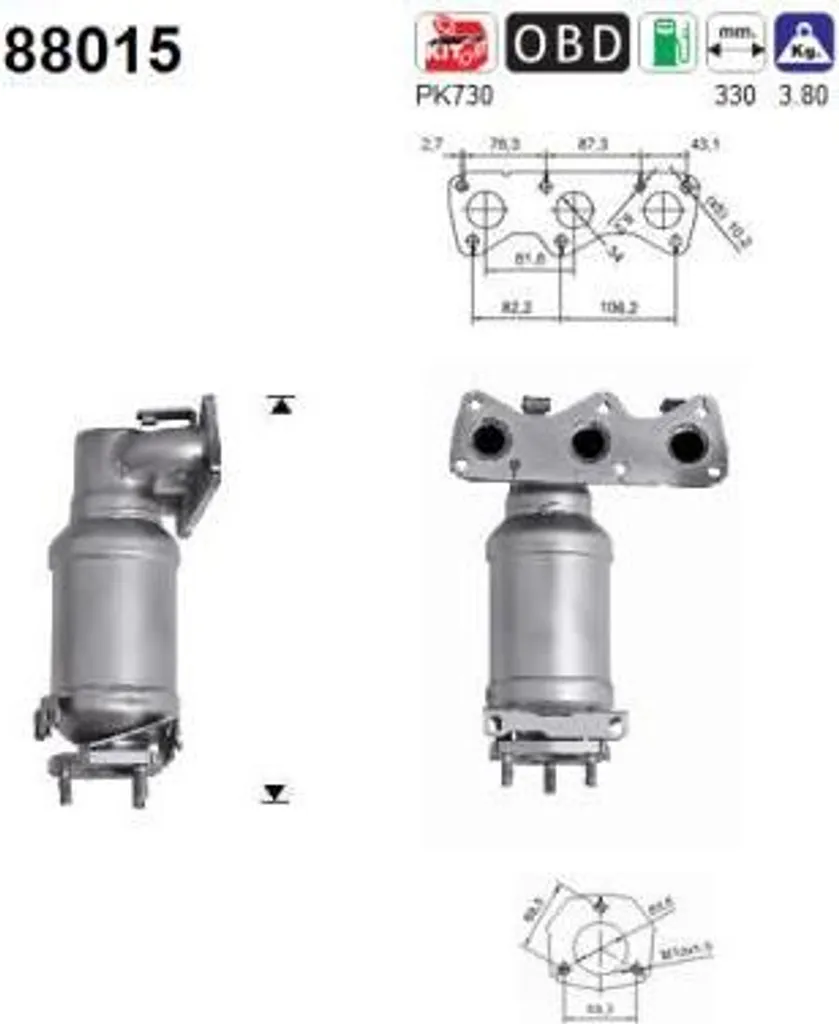 Catalyseur d'Échappement pour Volkswagen Polo 9N et VW Fox Essence