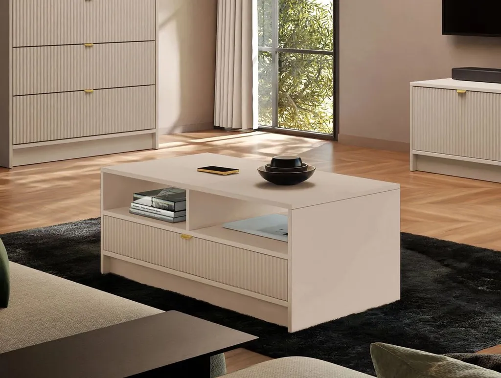 Tavolino con cassetto TABORO - beige