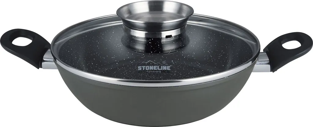 FUTURE Wok 32 cm | con Coperchio - Nero