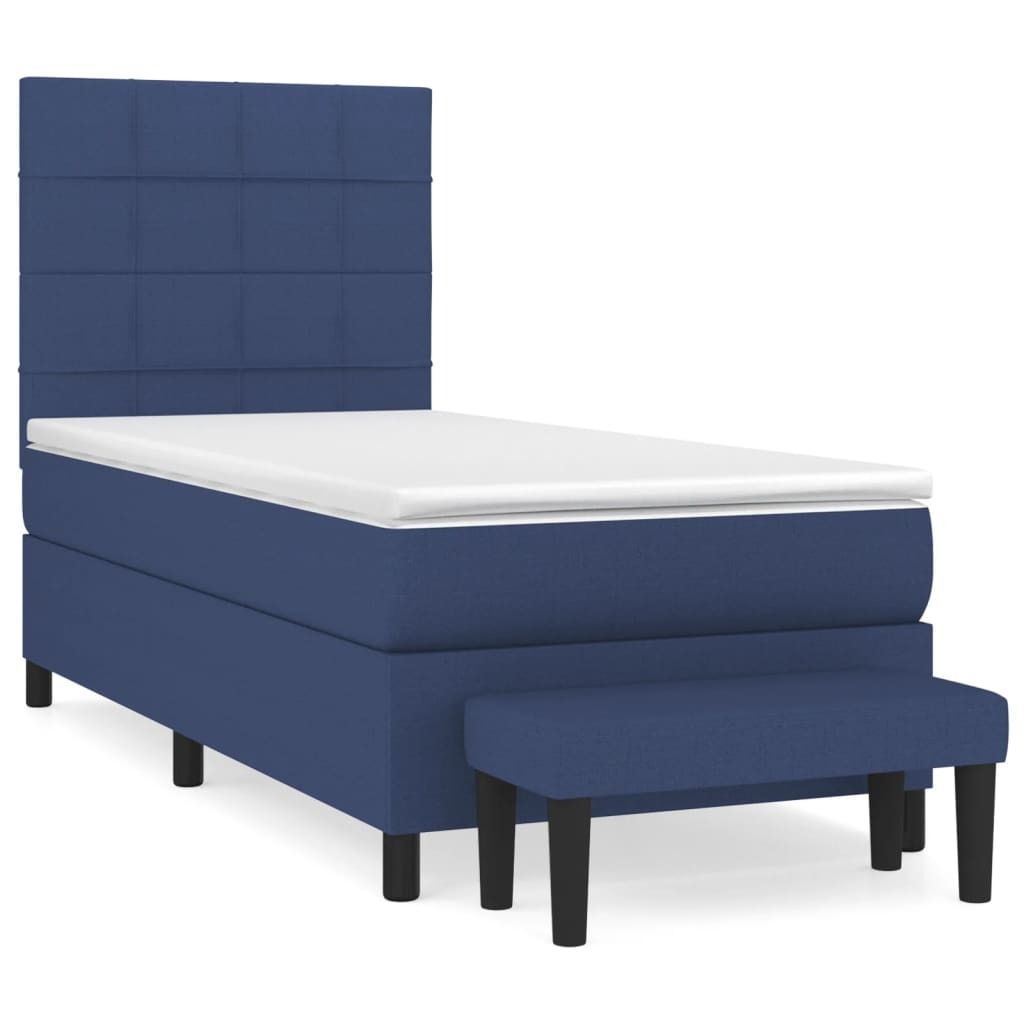 "2026 Aktion"Boxspringbett - Einzelbett/Jugendbett mit Lattenrost - mit Matratze Blau 100x200cm Stoff - Klassische Betten NeuMöbel498052