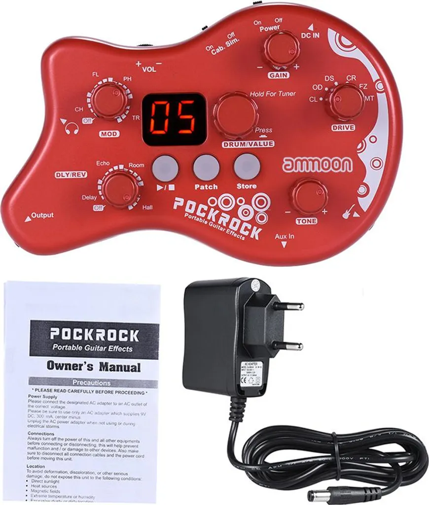 Processeur Multi-effet Guitare PockRock : Accordeur et Effets Inclus