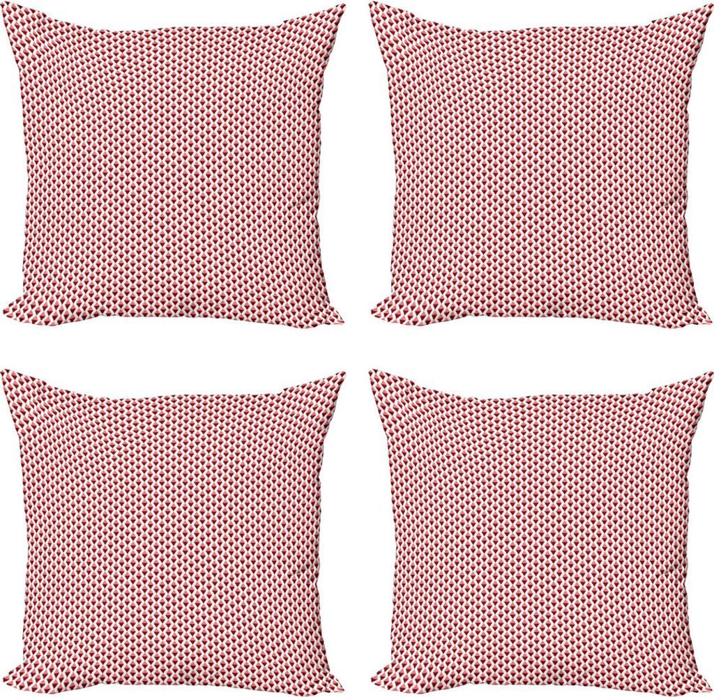 ABAKUHAUS Geometrisch Kissenbezug Set (4 Stück), Vertikale Ausrichtung Moderne, Moderner Doppelseitiger Digitaldruck, 45 cm x 45 cm, Pale Pink und...