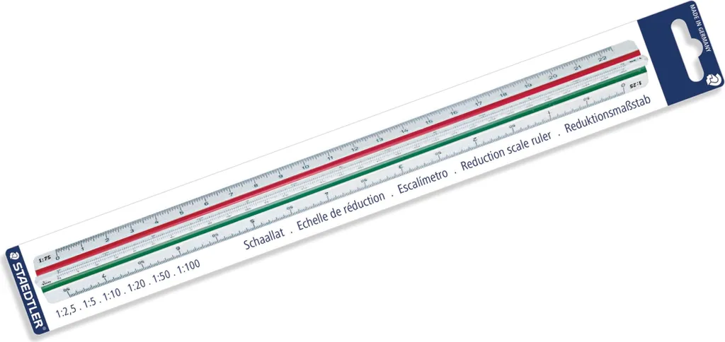Règle de réduction Mars 56198DINBK avec graduations haute visibilité BK