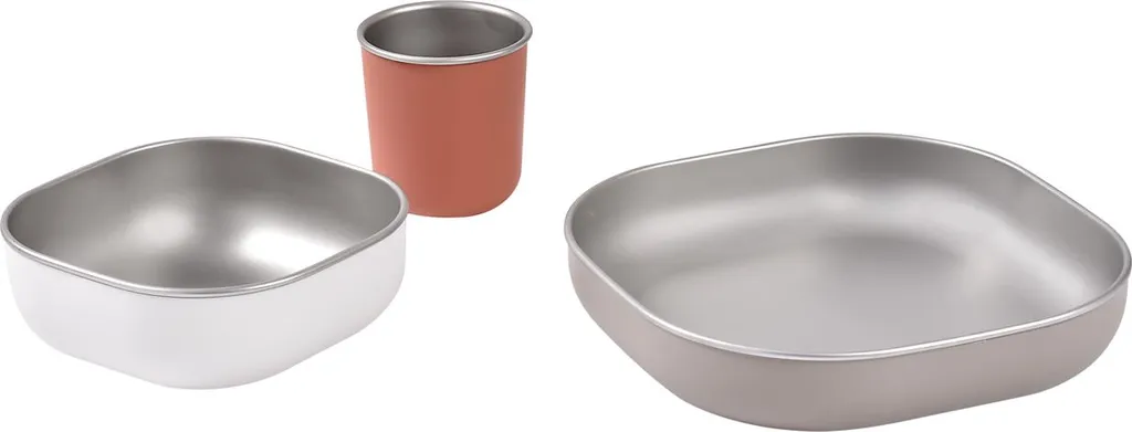 Coffret Repas Bébé Inox Beaba Terre Cuite - Service de Table Incassable - 2