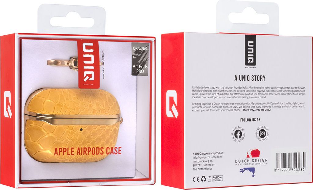 UNIQ Accessory Airpods Pro Case - Snake Leather Yellow