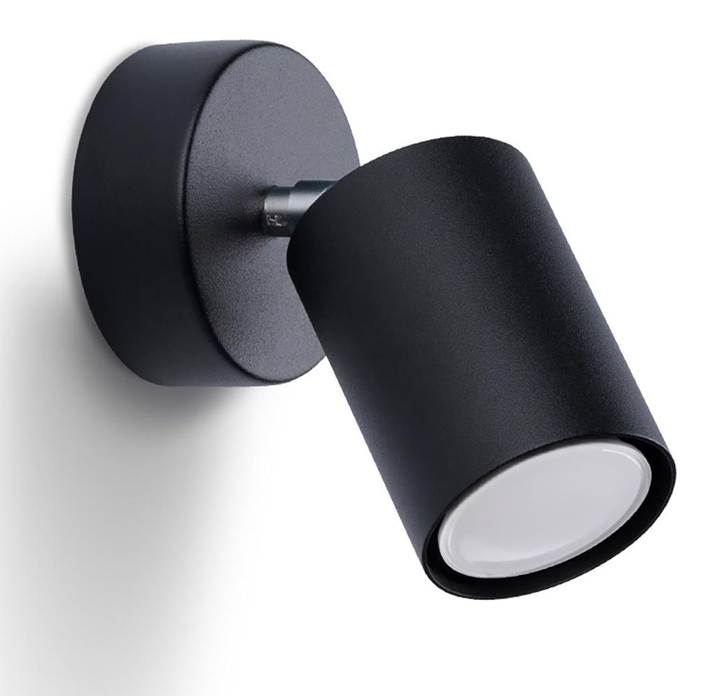 Applique LEMMI 1 noir 1xGU10 10W acier 18.5x8x8cm Sollux Image du produit 