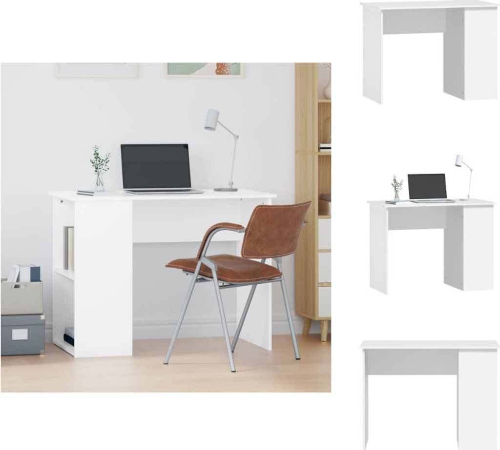 vidaXL Biurko białe 100x55x75 cm materiał drewnopochodny - Zdjęcie produktu 