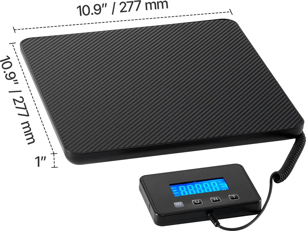 SucceBuy bilancia digitale per pacchi, 10/100g, alta precisione, bilancia a piattaforma da 200 kg con funzione hold/tare e display LCD, ideale per pacchi, affrancature, bagagli, incl. batteria e cavo di ricarica - 8