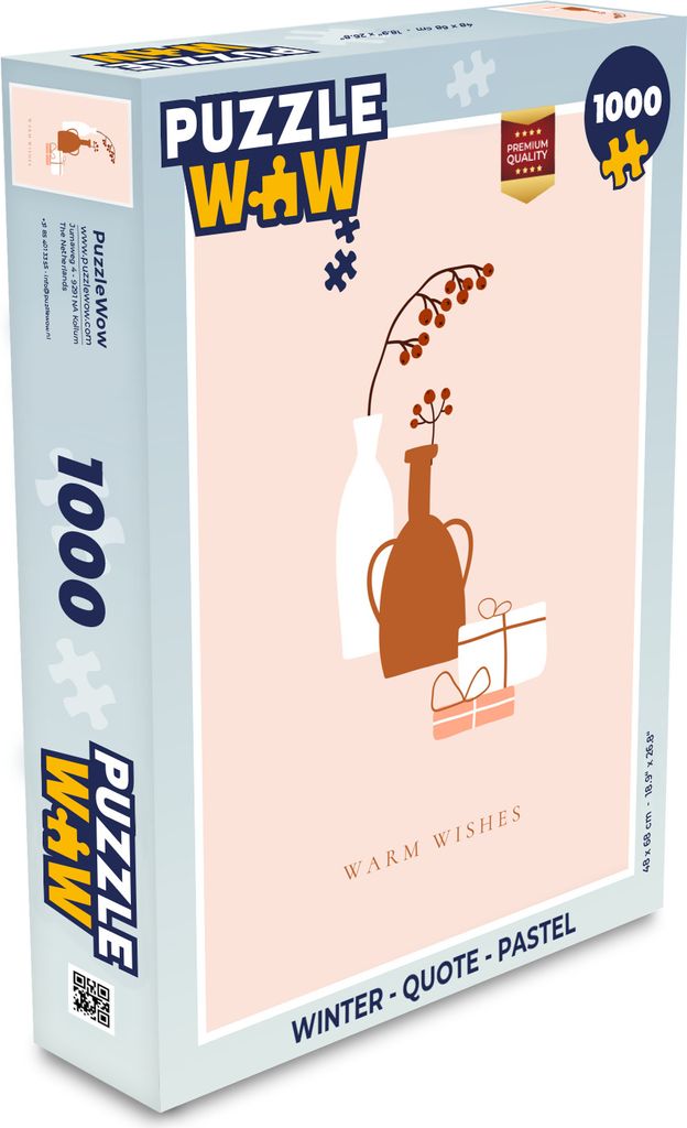 MuchoWow Puzzle 1000 Teile Winter - Zitat - Pastell - Spielzeug - Alt und Jung - Spiele - Puzzeln