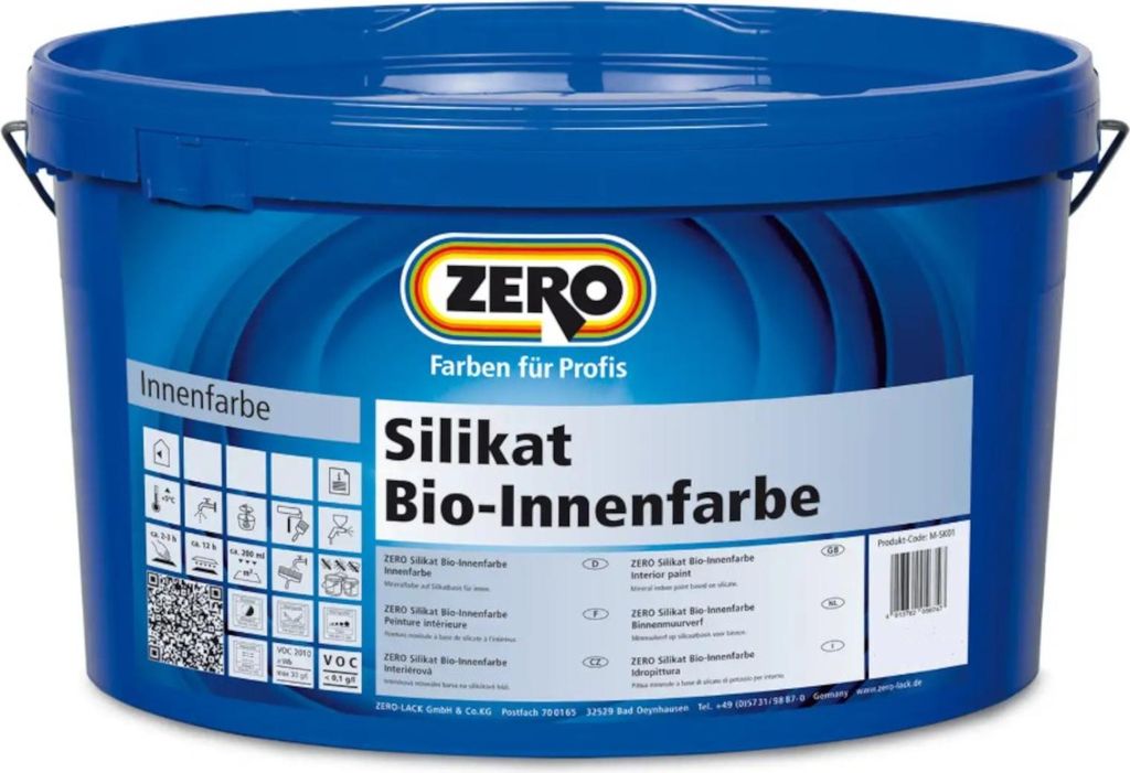 ZERO Silikat Innenfarbe 2,5l weiss stumpfmatte Mineralfarbe