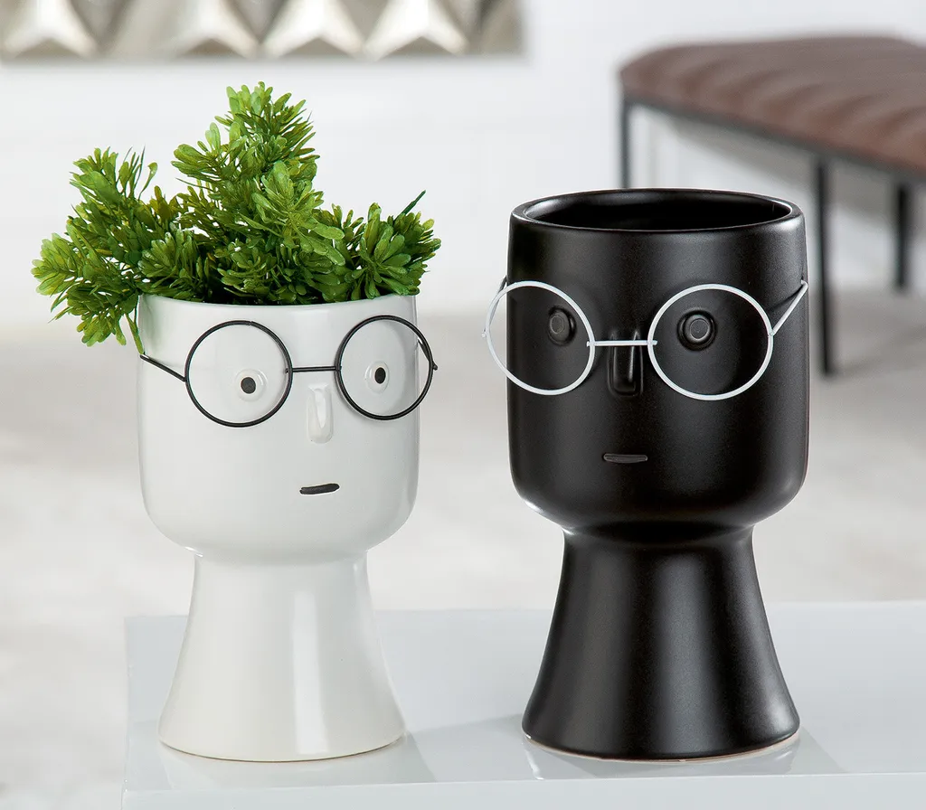 Cache-pot visage Gilde 24cm : la solution pour une déco originale