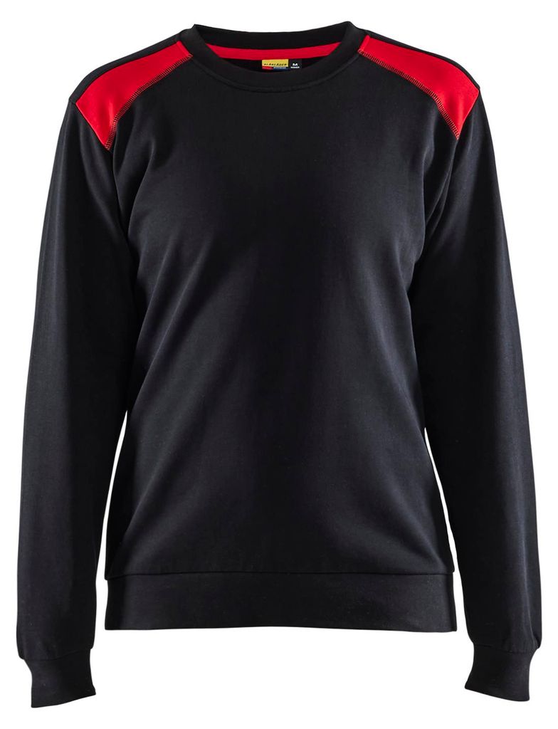 Blakläder Damen Sweatshirt 3408, Farbe:Schwarz/Rot, Größe:XS