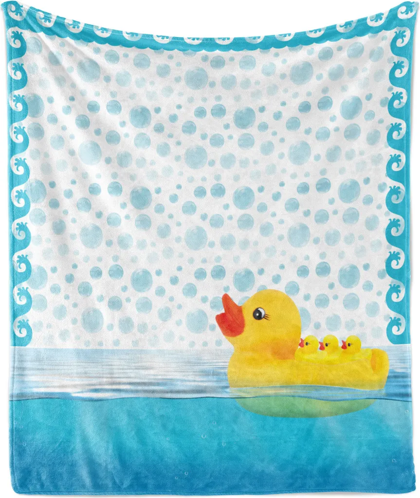 Couverture de lit polaire chaude pour hiver jaune canard 175x230