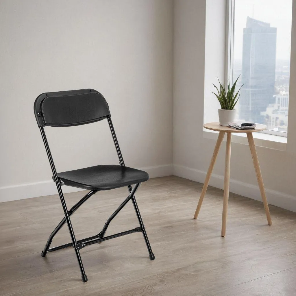 SIMPLO BLACK Chaise de Restauration Pliante Noire - Lot de 2 Pratique