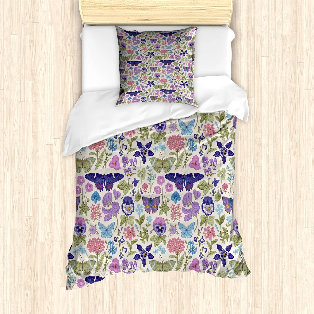 Dormi tra Farfalle e Viole con il Copripiumino ABAKUHAUS 135x200