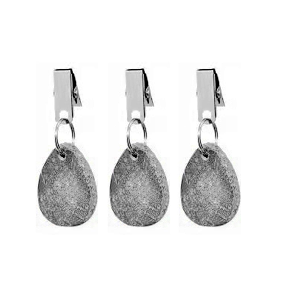 3pcs Metallclip Marmor -Tischdecke Gewichte leicht zu transportieren Anhänger Teardrop Form Tischdecke Clips für Familienfeier -Picknick-Grau