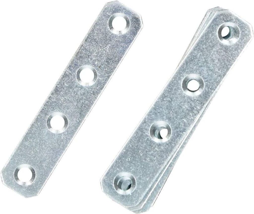 KOTARBAU 100er Set Lochplatten 80 x 16 mm Verzinkt Silber Flachverbinder Holzverbinder Innen – Außenbereich Lochplatte Stahlverbinder Lochblec...