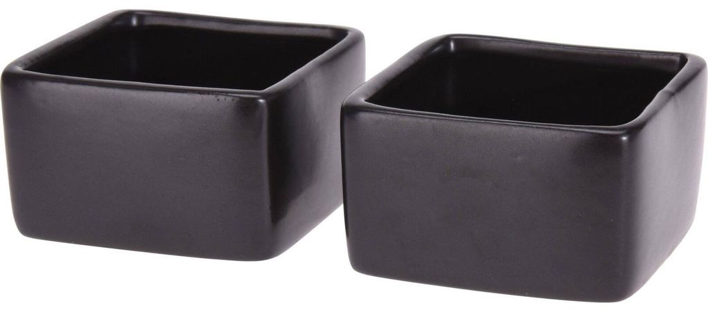 Dekorative Saucenschalen aus schwarzem Porzellan 2 Stück Produktbild 