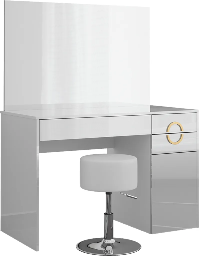 Table de maquillage Vicco Adela blanche 115cm et son tabouret assorti