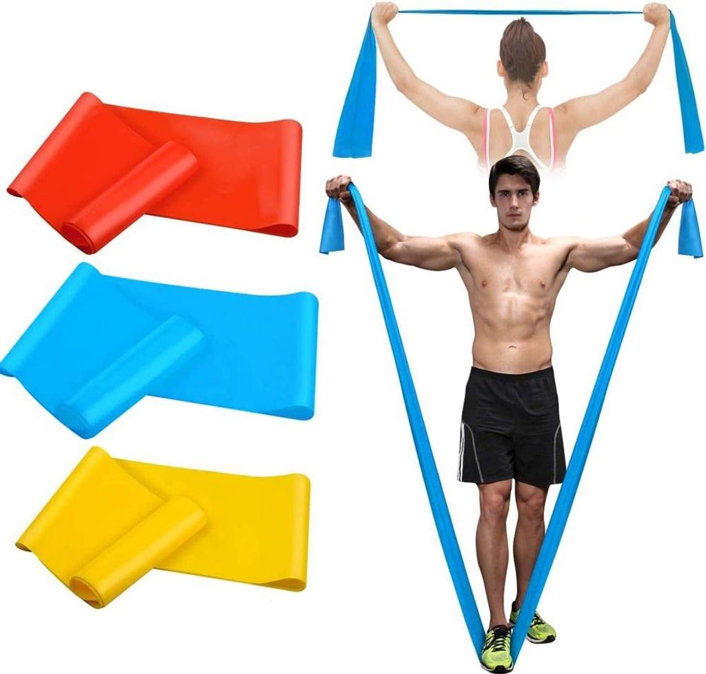 Widerstandsband, langes, elastisches Flachband, latexfrei, Heimfitnessgerät für Physiotherapie, Pilates, Yoga und Krafttraining