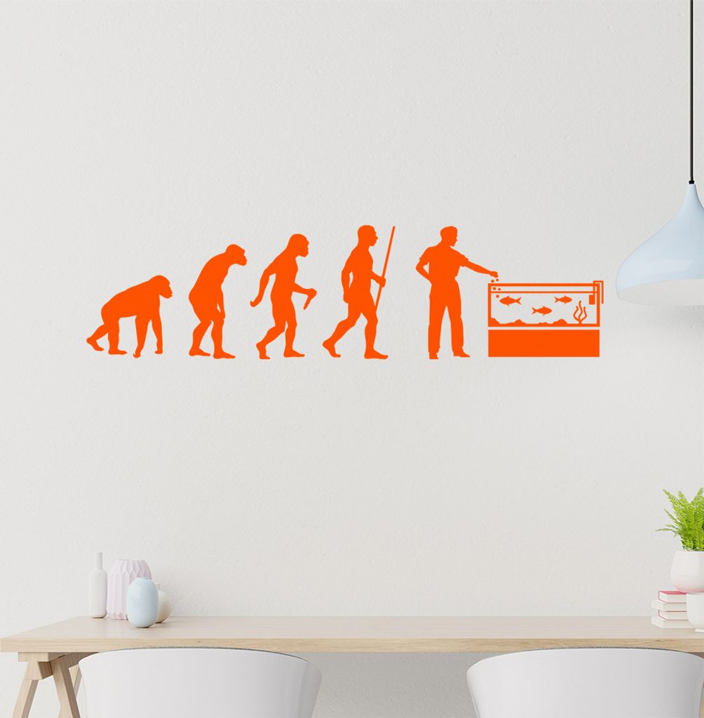 Aquaristik Fische Evolution Wandtattoo Wandaufkleber Wall Sticker - Dekoration, Küche, Wohnzimmer, Schlafzimmer, Badezimmer