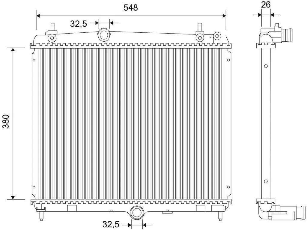 Radiateur Moteur VALEO 701115 Haute Résistance pour Peugeot 508 I SW