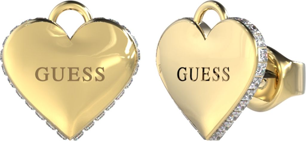 Guess Herz Ohrstecker Falling in love aus Edelstahl, gold