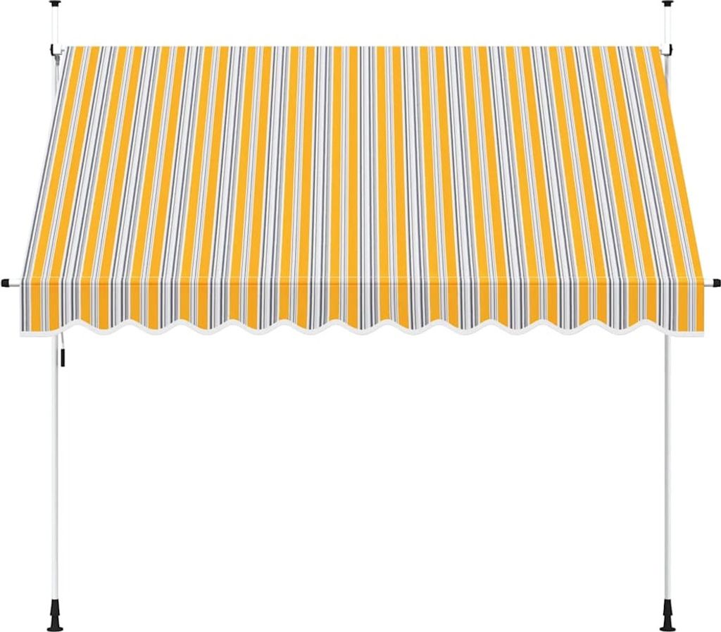 vidaXL Store rétractable manuel 300 cm jaune/bleu rayé Image du produit 