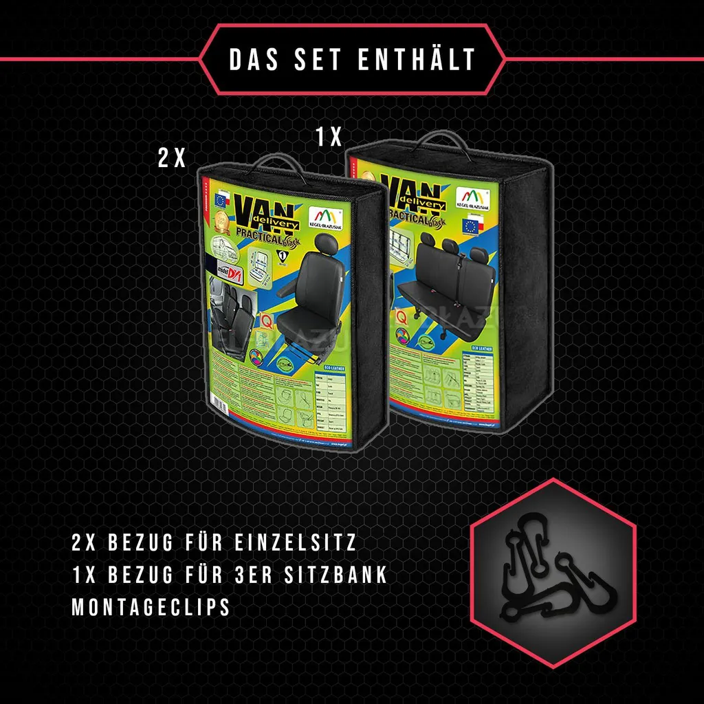 Coprisedili Iveco Daily III (02-06) Nero 5 Posti | Protezione Robusta