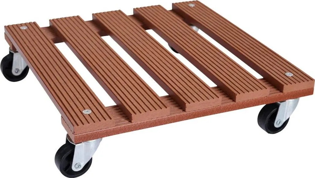 Déplacez vos plantes facilement avec ce support carré en WPC pour balcon - 2