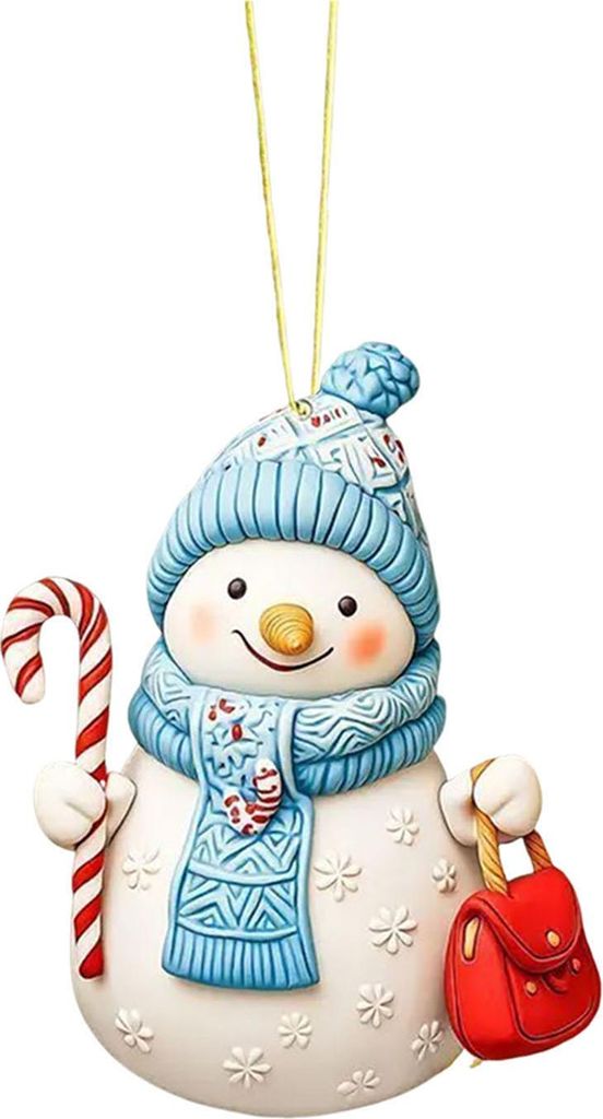Weihnachtsschmuck Schneemann Anhänger Acryl Auto Hängende Nachbildungation Winter Weihnachtsbaum Nachbildungation Festliches Geschenk Nachbildung