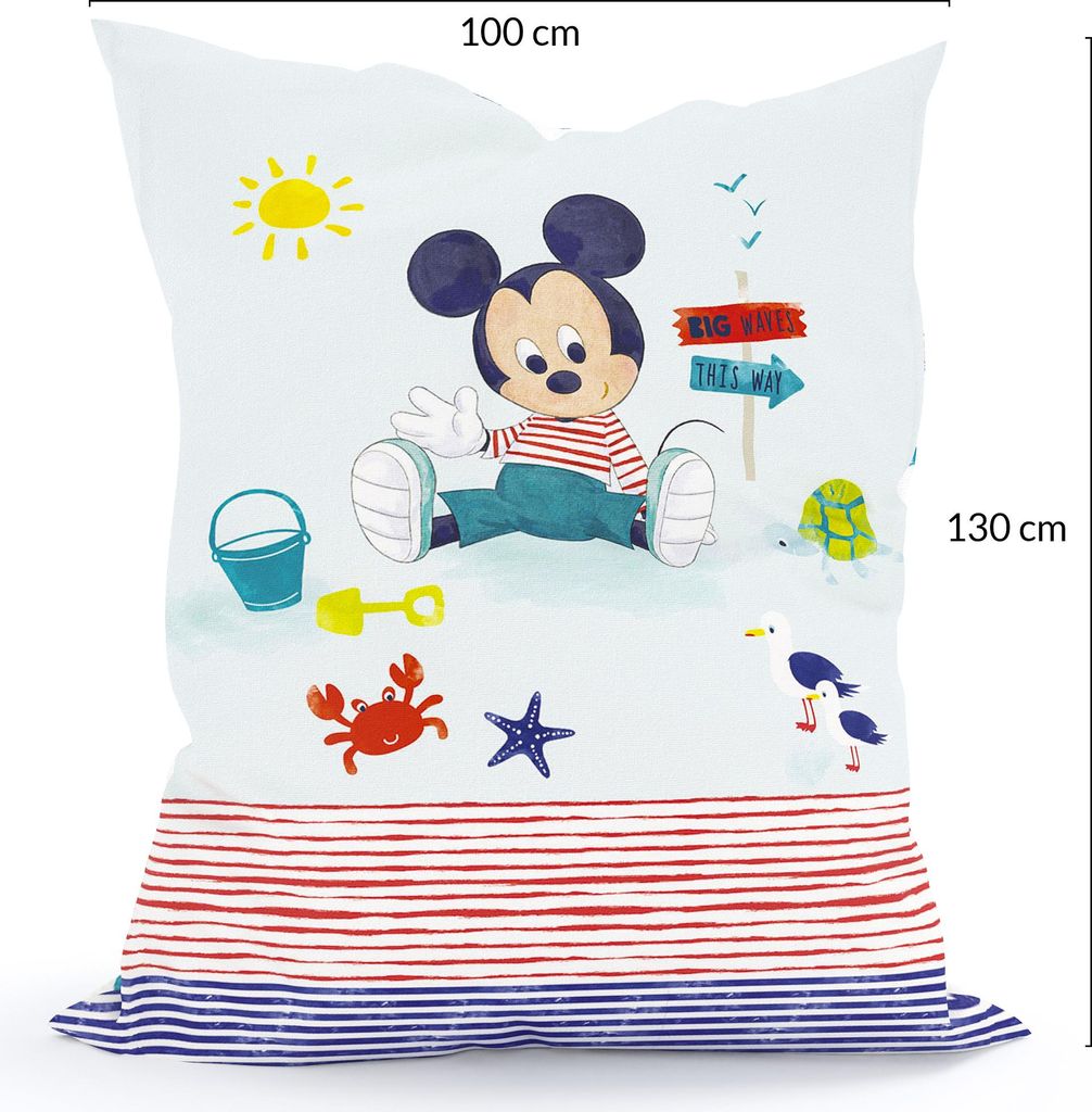 Green Bean Kinder Sitzsack Mickey Mouse 100x135cm mit 270 Liter hochwertiger EPS Perlen Füllung und waschbarem Motiv Wechsel-Bezug aus 100% Baum...