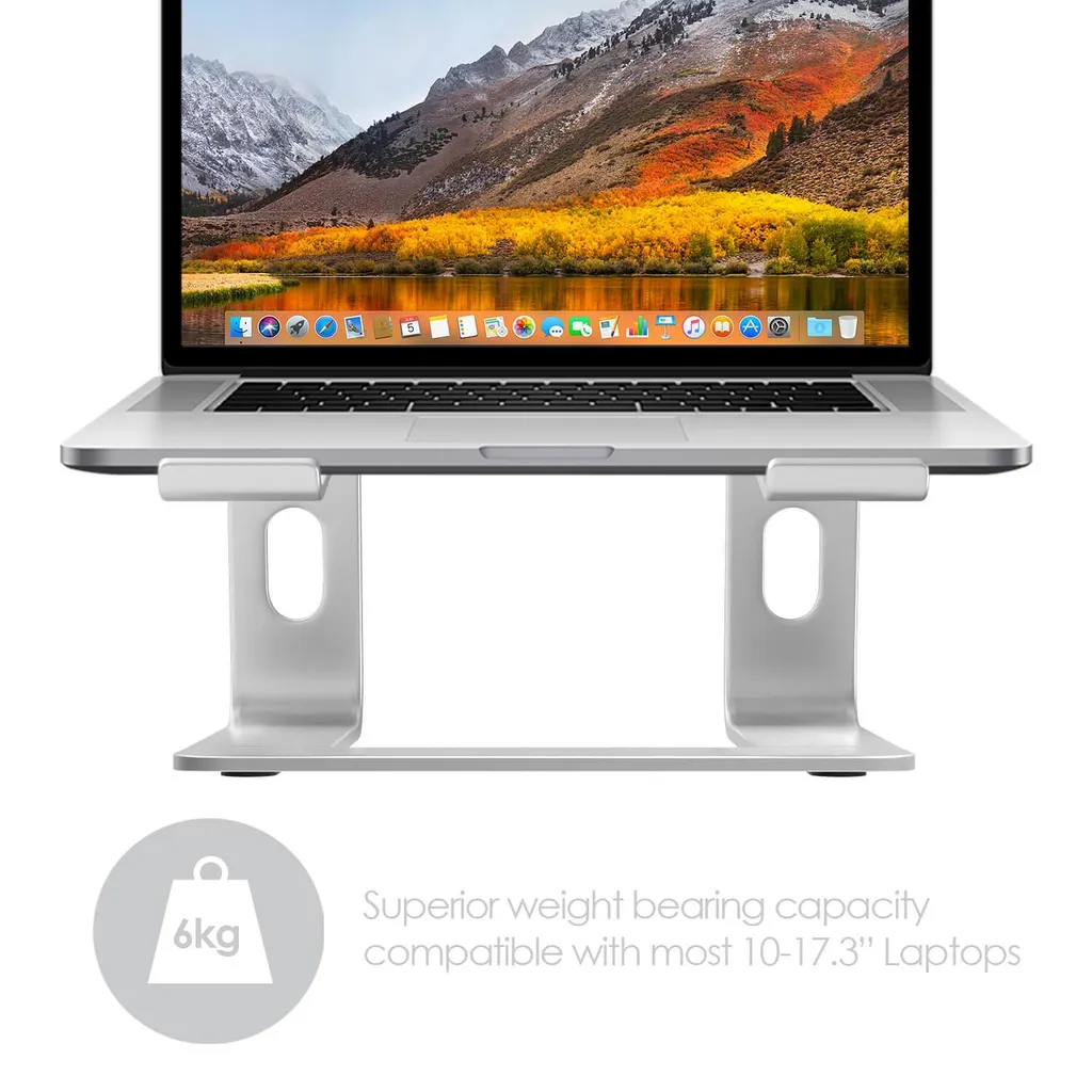 Support PC Portable Aluminium Argent Robuste et Ventilé Design Supreme Pro - 8